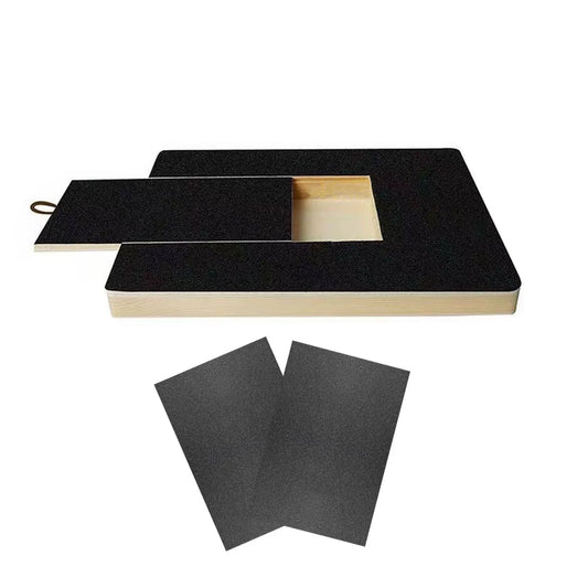 Dog Nail Scratch Board Nail Trim Pad Pull-Out Wooden Pet Scratching Board Toy Built-In Treat Box Dog Sandpaper Board Scratcher