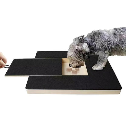 Dog Nail Scratch Board Nail Trim Pad Pull-Out Wooden Pet Scratching Board Toy Built-In Treat Box Dog Sandpaper Board Scratcher