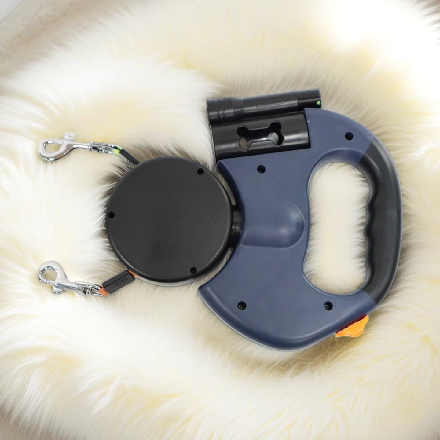 Dual Dog Leash Featuring LED Light and Tangle-Free Design
