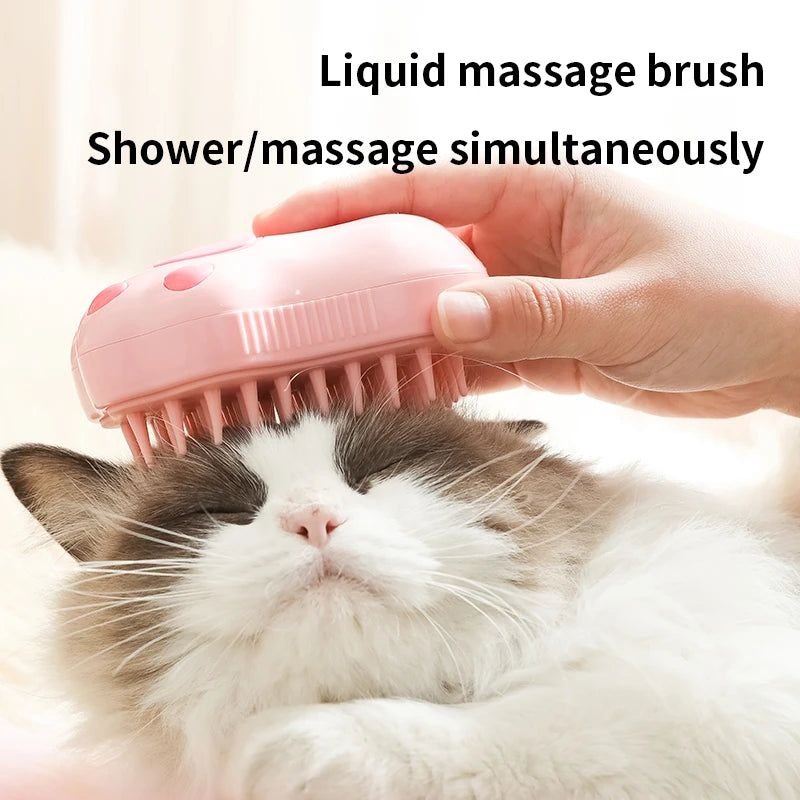 Transform Your Pet's Grooming Routine with the 3-in-1 Electric Spray Brush: Effortless Hair Removal, Massage & Cleanse for Cats and Dogs