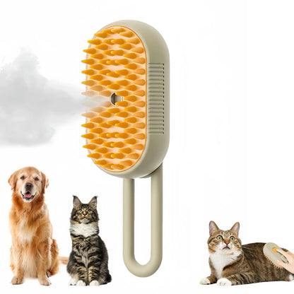 Transform Your Pet's Grooming Routine with the 3-in-1 Electric Spray Brush: Effortless Hair Removal, Massage & Cleanse for Cats and Dogs