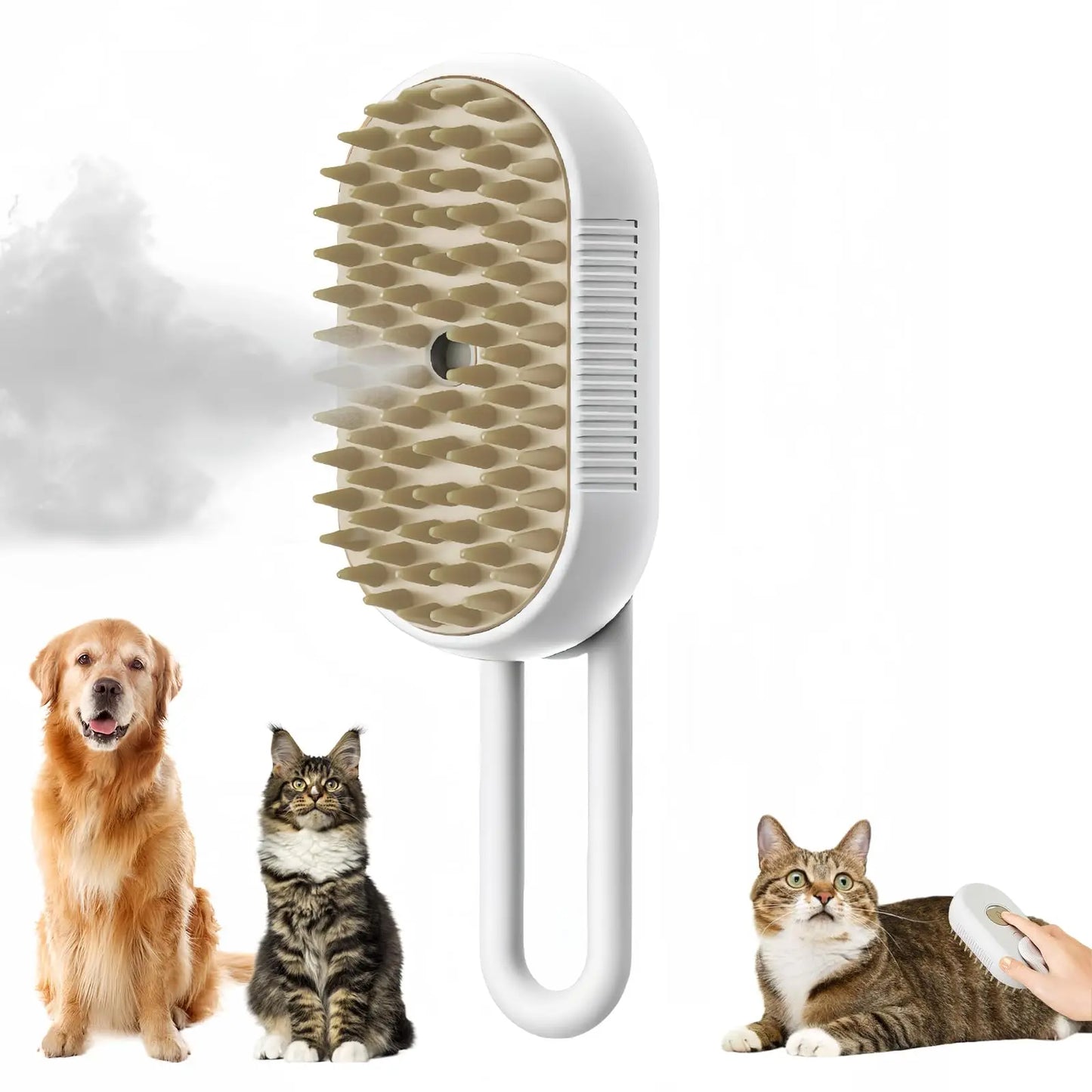 Transform Your Pet's Grooming Routine with the 3-in-1 Electric Spray Brush: Effortless Hair Removal, Massage & Cleanse for Cats and Dogs