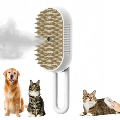 Transform Your Pet's Grooming Routine with the 3-in-1 Electric Spray Brush: Effortless Hair Removal, Massage & Cleanse for Cats and Dogs