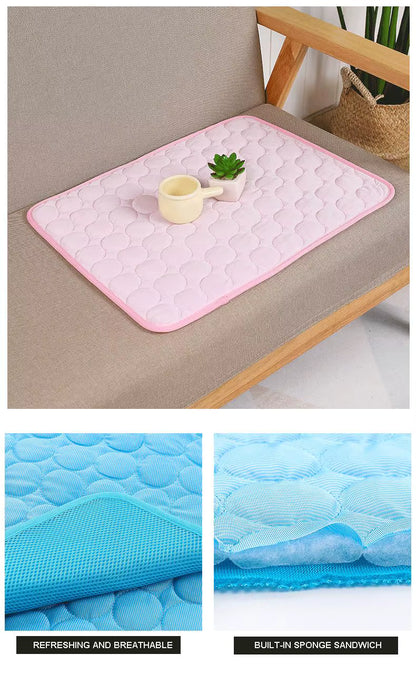 Dog Cooling Mat - Breathable Ice Pad Blanket for Ultimate Comfort