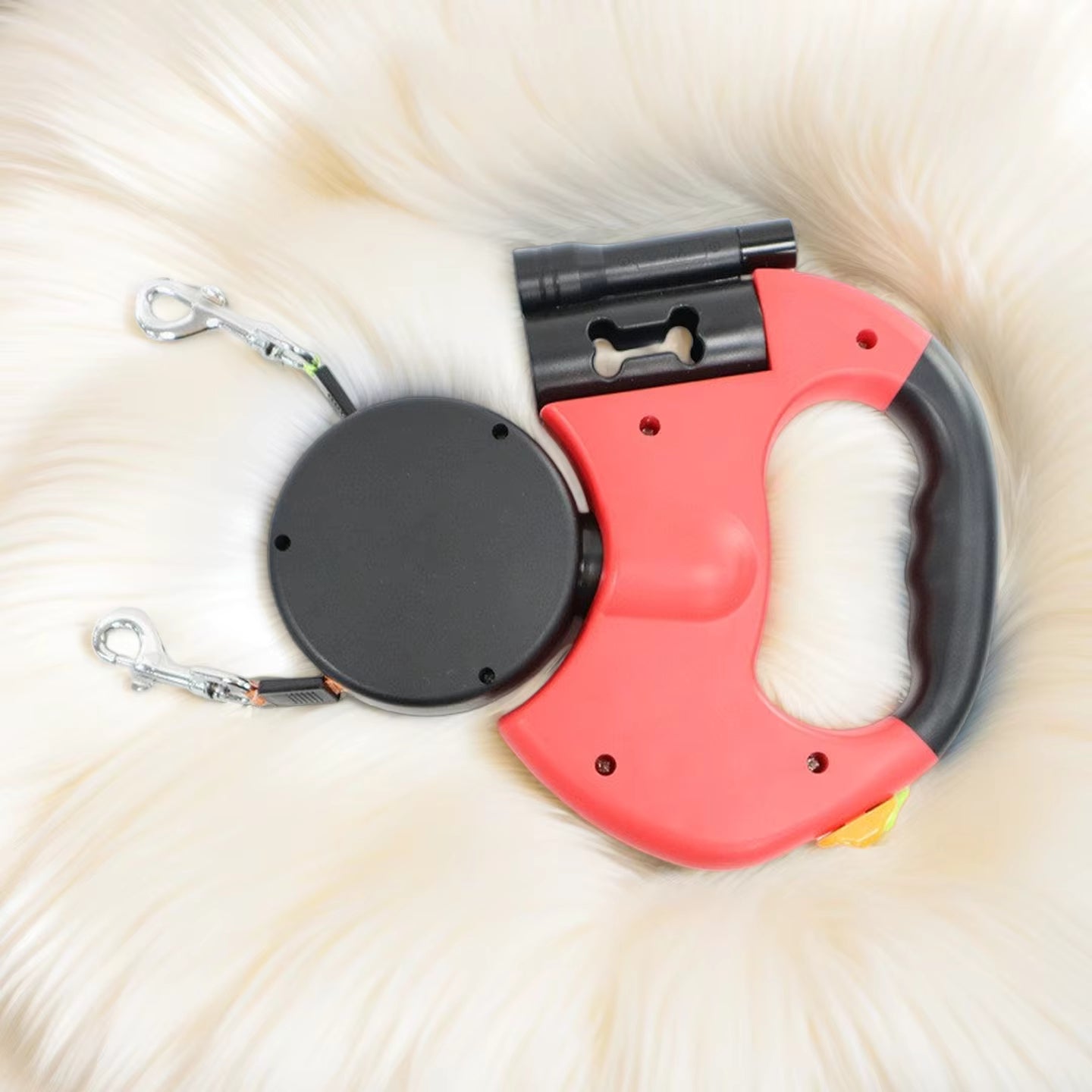 Dual Dog Leash Featuring LED Light and Tangle-Free Design