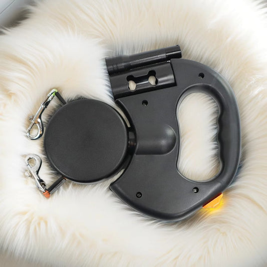 Dual Dog Leash Featuring LED Light and Tangle-Free Design